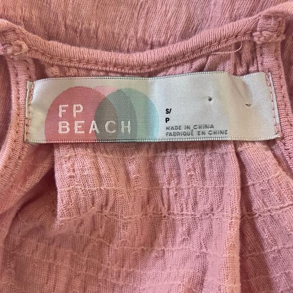 Free People FP Beach Dusty Pink Boho Racerback Mini Dress Coastal Coverup Small - Picture 8 of 11